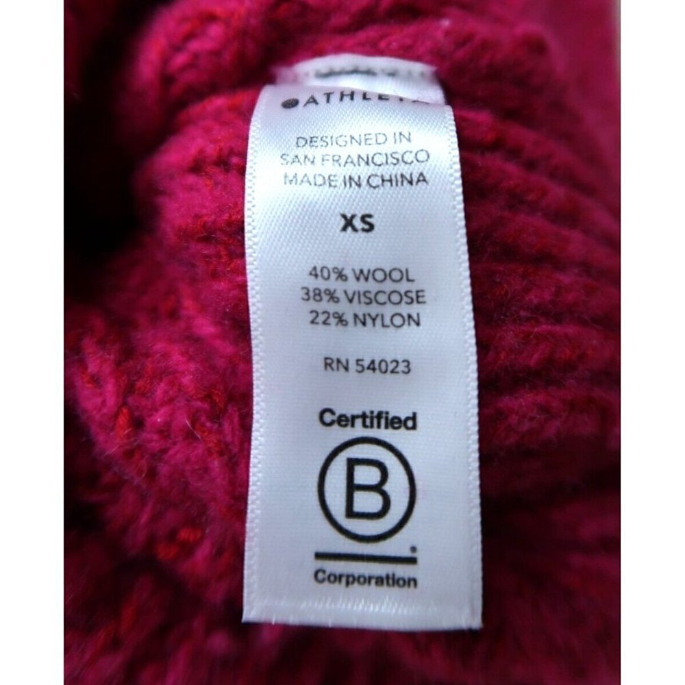 Athleta Shasta Tunic Sweater Chunky Oversized Pink High Low Wool Blend Size XS - Picture 12 of 13